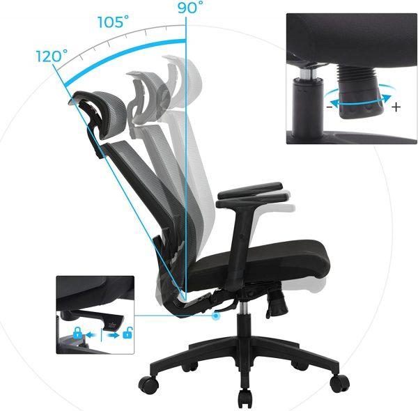 Fauteuil gamer songmics inclinaison